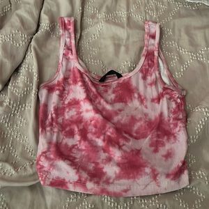 Pink tie-dye crop top
